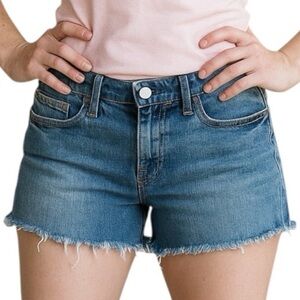7Fam Cut-off Denim Shorts Size 28 Repurposed Frayed